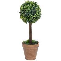 Berkfield Home Lush Artificial Boxwood Plants 2 pcs with Pots Ball Shaped Green 56 cm