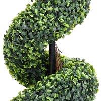 Berkfield Home Lush Artificial Boxwood Spiral Plant with Pot Green 117 cm