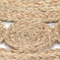 Berkfield Home Soft Area Rug Braided Design Jute 210 cm Round in Beige | Size: 100 cm diameter