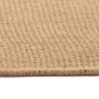 Berkfield Home Soft Area Rug Jute with Latex Backing 140x200 cm Natural in Beige | Size: 100 cm diameter
