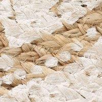 Berkfield Home Beautiful Area Rug Braided Jute Printed 210 cm Round in Beige | Size: 100 cm diameter