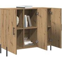 Berkfield Home Modern Artisan Oak Sideboard - 90x34x80 cm - Made of Engineered Wood in Brown | Size: 90 x 34 x 80 cm