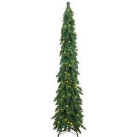 Berkfield Home Beautiful Artificial Pre-lit Christmas Tree with 130 LEDs 210 cm in Green