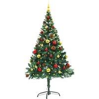 Berkfield Home Stylish Artificial Pre-lit Christmas Tree with Baubles Green 150 cm