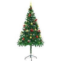 Berkfield Home Stylish Artificial Pre-lit Christmas Tree with Baubles Green 180 cm