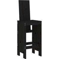 Berkfield Home Beautiful Bar Stools 2 pcs Black 40x42x120 cm Solid Wood Pine | Size: 40 x 42 x 120 cm