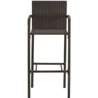 Berkfield Home Stylish Bar Stools 4 pcs Brown Poly Rattan