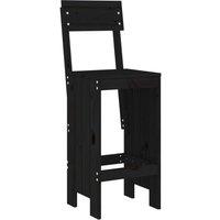 Berkfield Home Beautiful Bar Stools 2 pcs Black 40x48.5x115.5 cm Solid Wood Pine