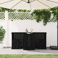 Berkfield Home Beautiful Balcony Set 2 Seater Black Solid Wood Pine