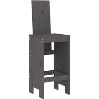 Berkfield Home Beautiful Bar Stools 2 pcs Grey 40x42x120 cm Solid Wood Pine | Size: 40 x 42 x 120 cm