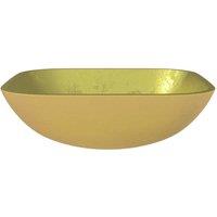 Berkfield Home Modern Basin Glass 42x42x14 cm Gold | Size: 42 x 42 x 14 cm