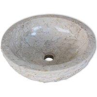 Berkfield Home Elegant Basin Marble 40 cm Cream