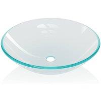 Berkfield Home Stylish Basin Tempered Glass 42 cm Transparent in Clear