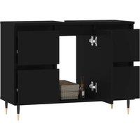 Berkfield Home Durable Bathroom Cabinet Black 80x33x60 cm Engineered Wood | Size: 80 x 33 x 60 cm