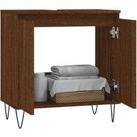 Berkfield Home Durable Bathroom Cabinet Brown Oak 58x33x60 cm Engineered Wood | Size: 58 x 33 x 60 cm