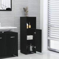 Berkfield Home Sturdy Bathroom Cabinet Black 30x30x95 cm Engineered Wood | Size: 30 x 30 x 95 cm