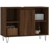 Berkfield Home Durable Bathroom Cabinet Brown Oak 80x33x60 cm Engineered Wood | Size: 80 x 33 x 60 cm