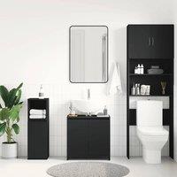 Berkfield Home Sturdy Bathroom Cabinet Black 60x33x61 cm Engineered Wood | Size: 60 x 33 x 61 cm