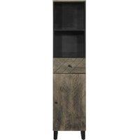 Berkfield Home Beautiful Bathroom Cabinet Black 38x33x160 cm Solid Wood Mango | Size: 38 x 33 x 160 cm