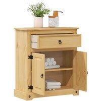 Berkfield Home Beautiful Bathroom Cabinet Corona 70x33x80 cm Solid Wood Pine in Light Tan | Size: 70 x 33 x 80 cm