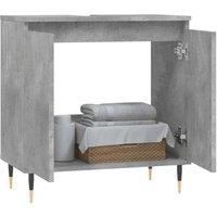 Berkfield Home Durable Bathroom Cabinet Concrete Grey 58x33x60 cm Engineered Wood | Size: 58 x 33 x 60 cm