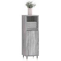 Berkfield Home Durable Bathroom Cabinet Grey Sonoma 30x30x100 cm Engineered Wood | Size: 30 x 30 x 100 cm
