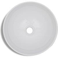 Berkfield Home Elegant Bathroom Basin with Mixer Tap Ceramic Round White