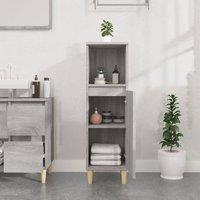 Berkfield Home Durable Bathroom Cabinet Grey Sonoma 30x30x100 cm Engineered Wood | Size: 30 x 30 x 100 cm