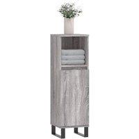 Berkfield Home Durable Bathroom Cabinet Grey Sonoma 30x30x100 cm Engineered Wood | Size: 30 x 30 x 100 cm