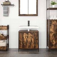 Berkfield Home Modern Bathroom Basin Cabinet Smoked Oak 60x34.5x60 cm in Brown