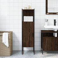 Berkfield Home Sturdy Bathroom Cabinet Brown Oak 33x33x120.5 cm Engineered Wood