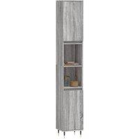 Berkfield Home Durable Bathroom Cabinet Grey Sonoma 30x30x190 cm Engineered Wood | Size: 30 x 30 x 190 cm