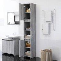 Berkfield Home Stylish Bathroom Cabinet Grey Sonoma 30x30x183.5 cm Engineered Wood