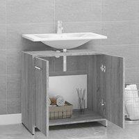 Berkfield Home Stylish Bathroom Cabinet Grey Sonoma 60x33x60 cm Engineered Wood | Size: 60 x 33 x 60 cm