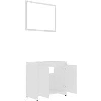 Berkfield Home Durable Bathroom Furniture Set White Engineered Wood