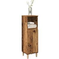 Berkfield Home Durable Bathroom Cabinet Old Wood 30x30x100 cm Engineered Wood in Brown | Size: 30 x 30 x 100 cm