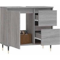 Berkfield Home Durable Bathroom Cabinet Grey Sonoma 65x33x60 cm Engineered Wood | Size: 65 x 33 x 60 cm