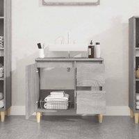 Berkfield Home Durable Bathroom Cabinet Grey Sonoma 65x33x60 cm Engineered Wood | Size: 65 x 33 x 60 cm