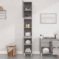 Berkfield Home Durable Bathroom Cabinet Grey Sonoma 30x30x190 cm Engineered Wood | Size: 30 x 30 x 190 cm