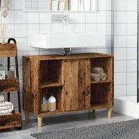 Berkfield Home Various Bathroom Cabinet Old Wood 80x33x60 cm Engineered Wood in Brown | Size: 80 x 33 x 60 cm