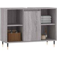 Berkfield Home Durable Bathroom Cabinet Grey Sonoma 80x33x60 cm Engineered Wood | Size: 80 x 33 x 60 cm
