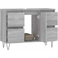 Berkfield Home Durable Bathroom Cabinet Grey Sonoma 80x33x60 cm Engineered Wood | Size: 80 x 33 x 60 cm