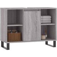 Berkfield Home Durable Bathroom Cabinet Grey Sonoma 80x33x60 cm Engineered Wood | Size: 80 x 33 x 60 cm
