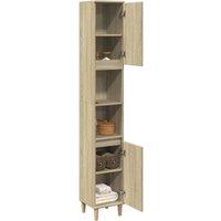 Berkfield Home Durable Bathroom Cabinet Sonoma Oak 30x30x190 cm Engineered Wood in Light Brown | Size: 30 x 30 x 190 cm