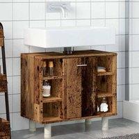 Berkfield Home Stylish Bathroom Cabinet Old Wood 60x32x53.5 cm Engineered Wood in Brown