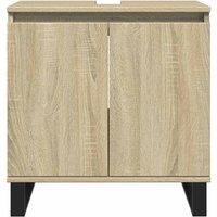 Berkfield Home Durable Bathroom Cabinet Sonoma Oak 58x33x60 cm Engineered Wood in Light Tan | Size: 58 x 33 x 60 cm