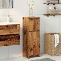 Berkfield Home Stylish Bathroom Cabinet Old Wood 30x30x95 cm Engineered Wood in Brown | Size: 30 x 30 x 95 cm