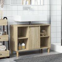 Berkfield Home Various Bathroom Cabinet Sonoma Oak 80x33x60 cm Engineered Wood in Light Brown | Size: 80 x 33 x 60 cm