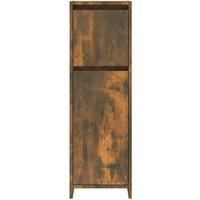 Berkfield Home Stylish Bathroom Cabinet Smoked Oak 30x30x95 cm Engineered Wood in Brown | Size: 30 x 30 x 95 cm