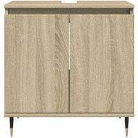Berkfield Home Durable Bathroom Cabinet Sonoma Oak 58x33x60 cm Engineered Wood in Light Tan | Size: 58 x 33 x 60 cm